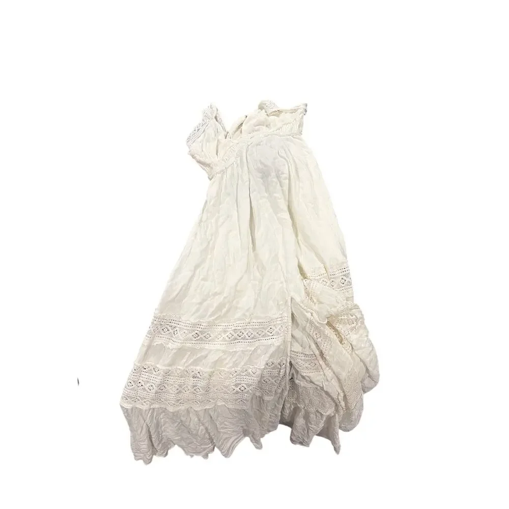 Free People Free-Est Hadlee Maxi Dress Boho Crochet Open Back - Medium - Picture 4 of 4